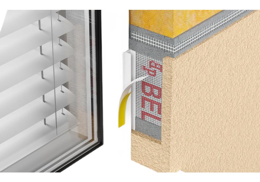 Zdjęcie: Listwa PVC BP13 L250 9/6 biały, przyokienna, dylatacyjna, z siatką i z uszczelką BELLA PLAST