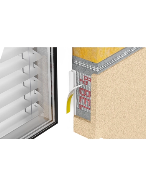 Zdjęcie: Listwa PVC BP13 L250 9/6 biały, przyokienna, dylatacyjna, z siatką i z uszczelką BELLA PLAST