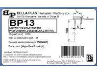 Zdjęcie: Listwa PVC BP13 L250 9/6 biały, przyokienna, dylatacyjna, z siatką i z uszczelką BELLA PLAST