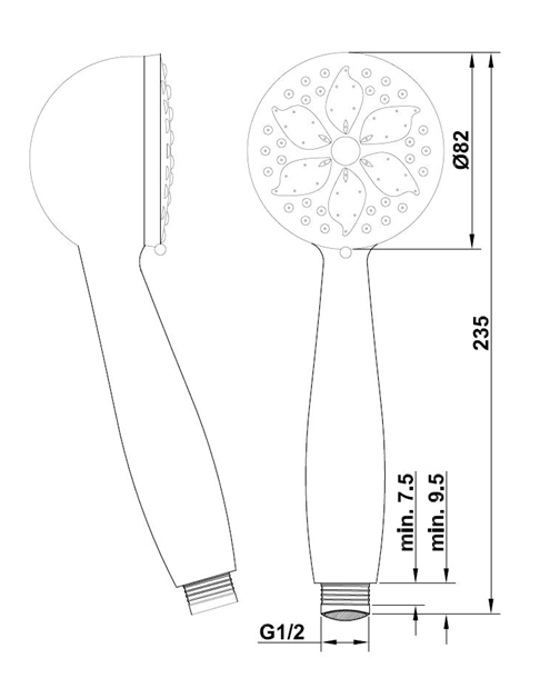 Zdjęcie: Słuchawka natryskowa 1F Ise chrom INVENA