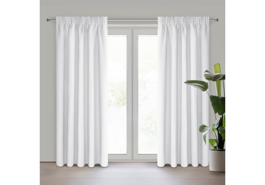 Zdjęcie: Zasłona gotowa Logan na taśmie 135x270 cm biały EUROFIRANY