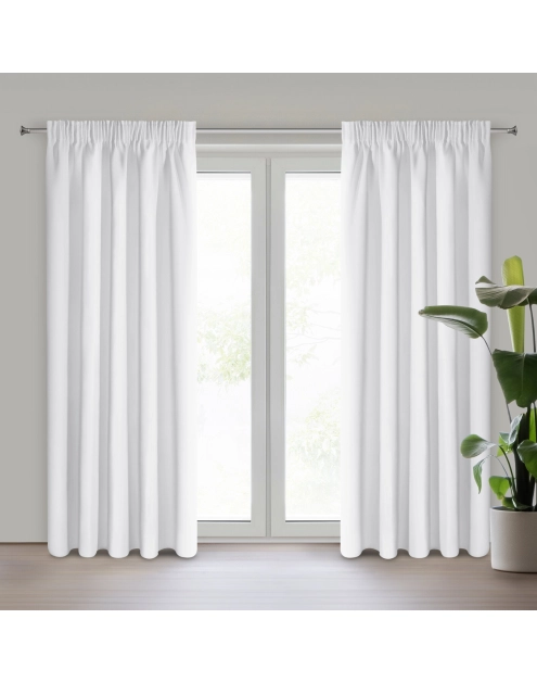 Zdjęcie: Zasłona gotowa Logan na taśmie 135x270 cm biały EUROFIRANY