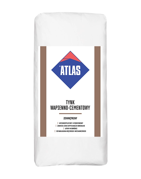 Zdjęcie: Tynk wapienno-cementowy zewnętrzny 30 kg ATLAS