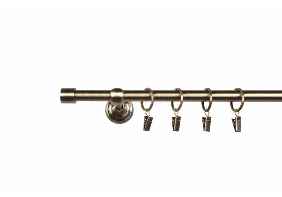 Zdjęcie: Karnisz pojedynczy Patti zakończenie mini 16 mm antyczny mosiądz 160 cm MARDOM