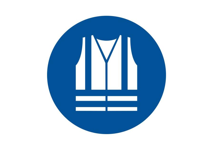 Zdjęcie: Oznaczenie "Stosuj kamizelkę ochronną" 21x21 cm METRO