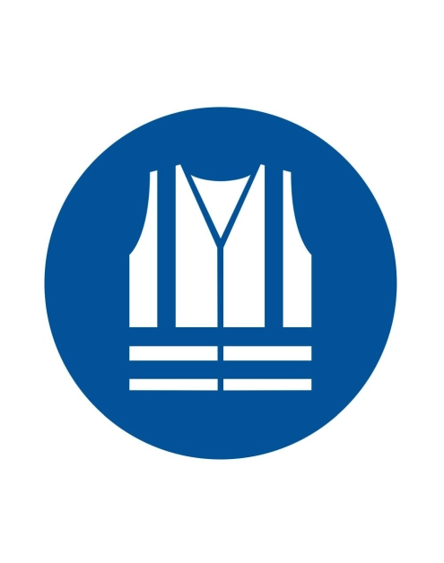 Zdjęcie: Oznaczenie "Stosuj kamizelkę ochronną" 21x21 cm METRO