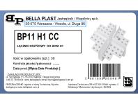 Zdjęcie: Profil krzyżowy PVC BP11 H1 CC biały, łącznik do listwy do boniowania BELLA PLAST