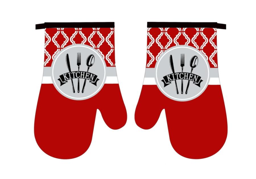 Zdjęcie: Rękawice kuchenne Kitchen F719258C z magnesem komplet 2 sztuk EUROMAT