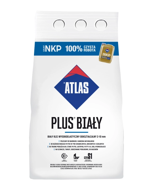 Zdjęcie: Klej do płytek Plus 5 kg biały ATLAS