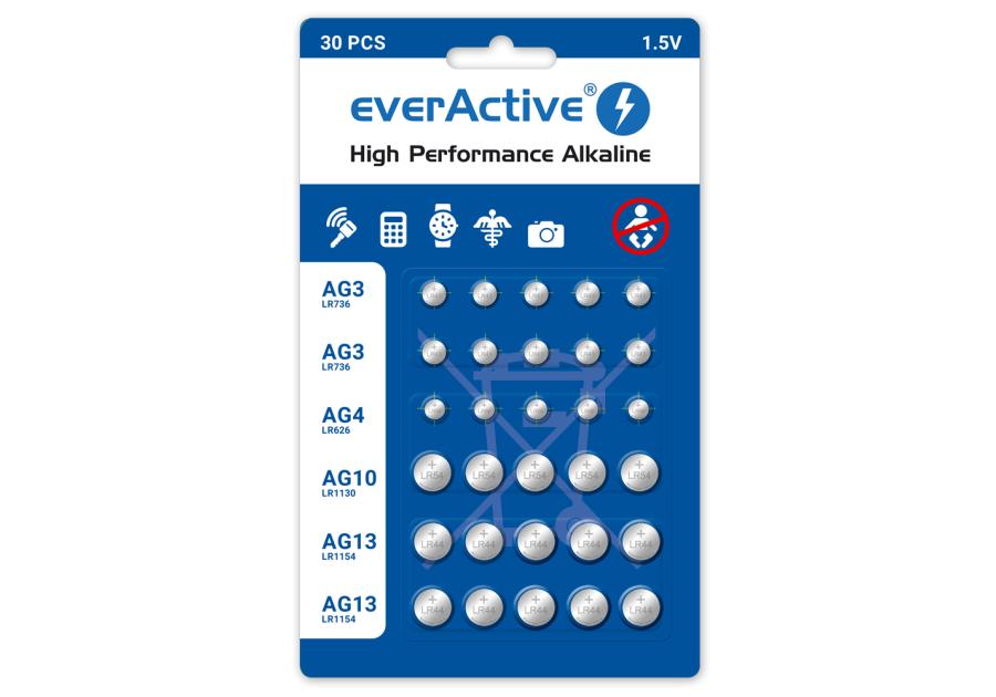 Zdjęcie: Baterie alkaliczne mini AG3, AG4, AG10, AG13 EVERACTIVE