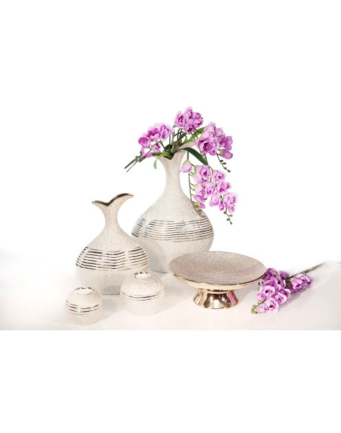 Zdjęcie: Wazon ceramiczny Amy 27x16x44 cm złoty EUROFIRANY