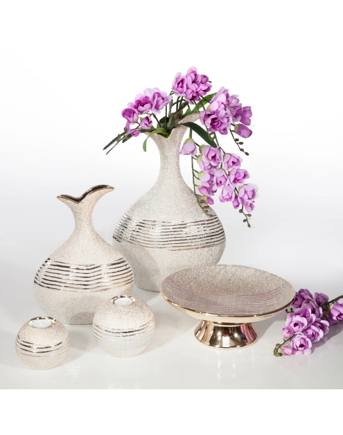 Zdjęcie: Wazon ceramiczny Amy 27x16x44 cm złoty EUROFIRANY