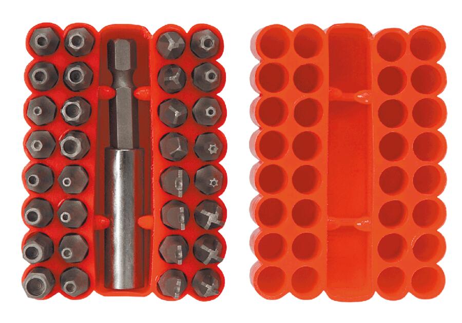 Zdjęcie: Końcówki wkrętakowe z uchwytem, zestaw 33 sztuk TOP TOOLS