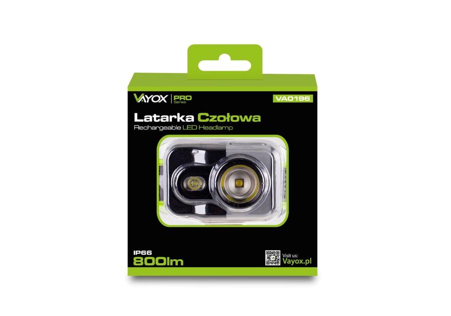 Zdjęcie: Latarka akumulatorowa czołowa 800lm SEOUL+ SMD Pro Series VA0196 VAYOX