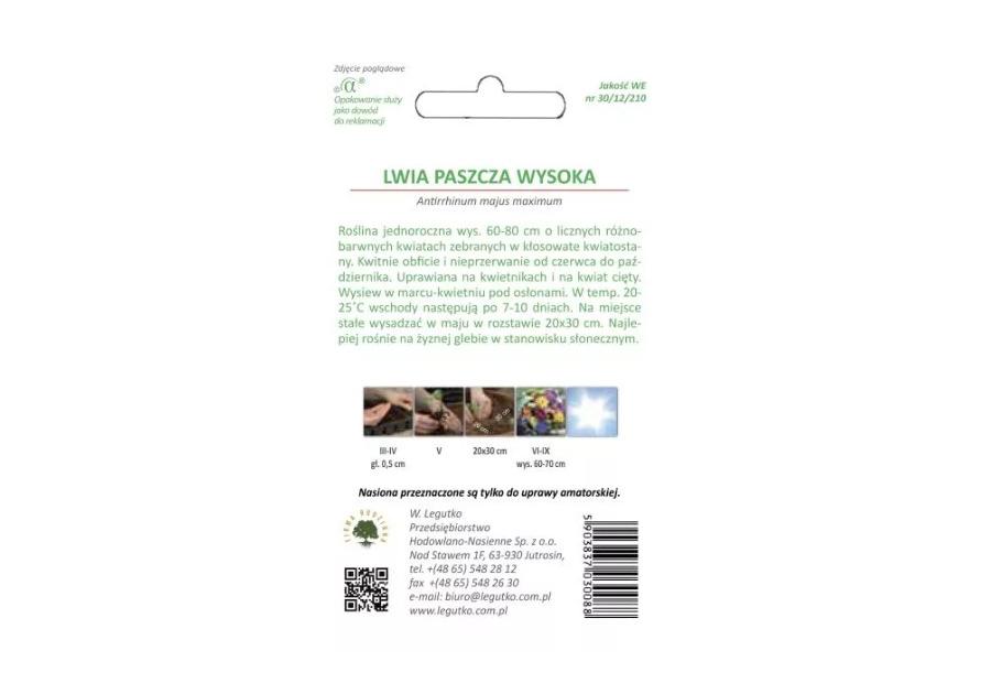 Zdjęcie: Lwia paszcza mieszanka 1 g W.LEGUTKO