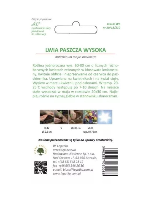 Zdjęcie: Lwia paszcza mieszanka 1 g W.LEGUTKO