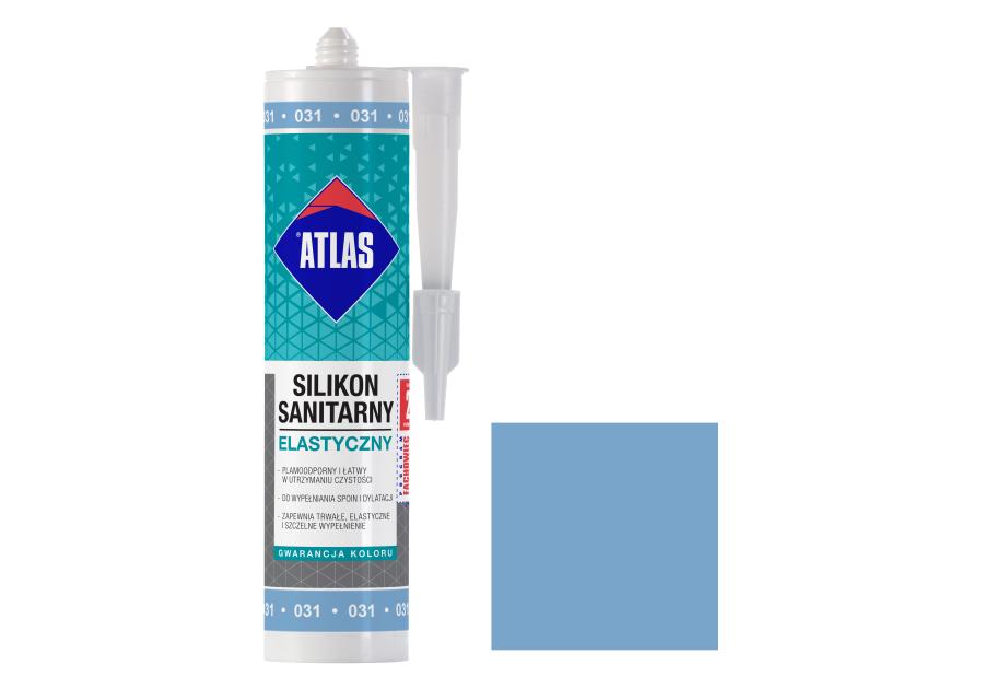 Zdjęcie: Silikon sanitarny elastyczny 031 błękitny 280 ml ATLAS