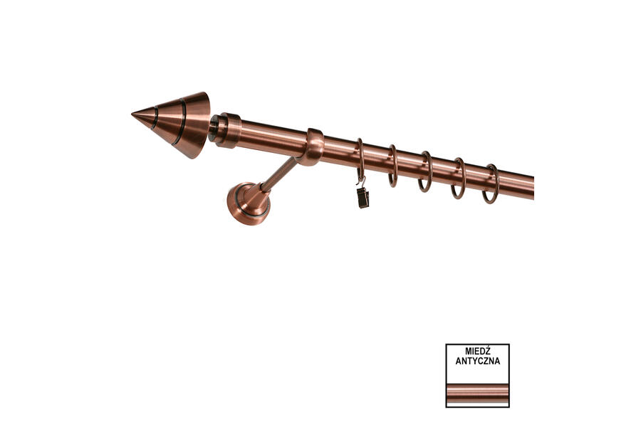 Zdjęcie: Karnisz pojedynczy Zeus fi 25 mm - 200 cm avanti miedź KARWEL