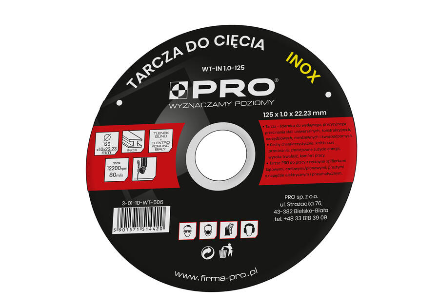 Zdjęcie: Tarcza do metalu inox 125 x 1.0 x 22.23 mm PRO FACHMAYER