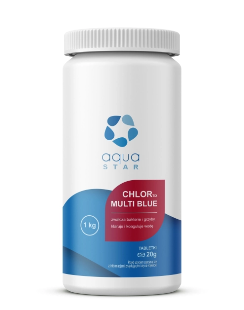 Zdjęcie: Środek do dezynfekcji wody basenowej Chlortix Multi Blue tabletki 0,020 kg 1kg AQUASTAR