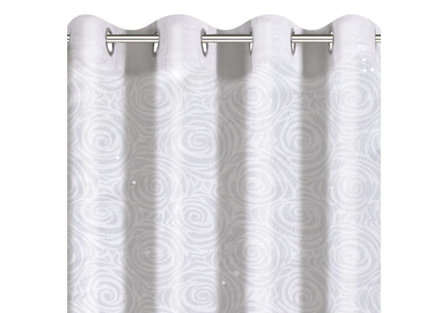 Zdjęcie: Zasłona Marlen 140x250 cm bialo-srebrna na przelotkach EUROFIRANY