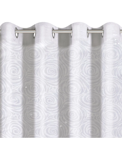 Zdjęcie: Zasłona Marlen 140x250 cm bialo-srebrna na przelotkach EUROFIRANY