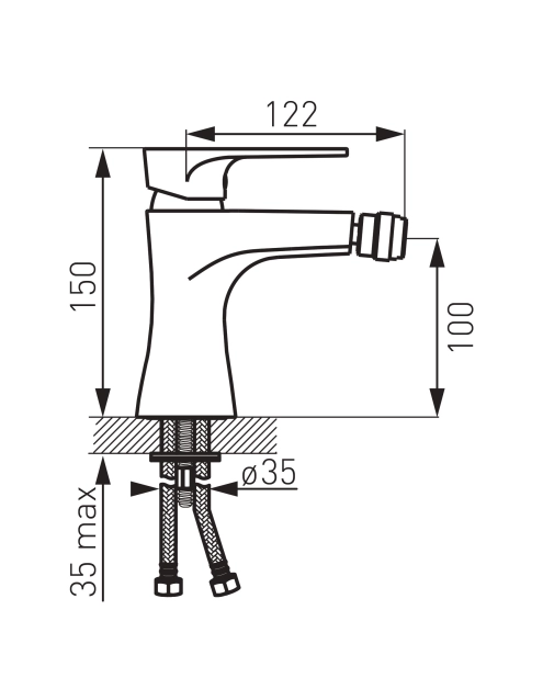 Zdjęcie: Bateria bidetowa stojąca Algeo Square FERRO