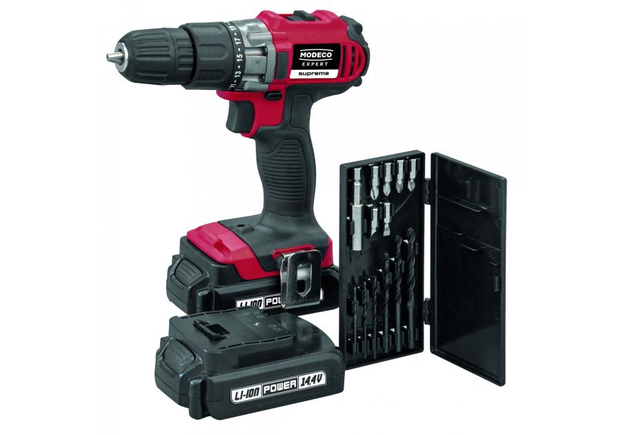 Zdjęcie: Wiertarko-wkrętarka akumulatorowa 14,4 V Li-Ion MODECO EXPERT