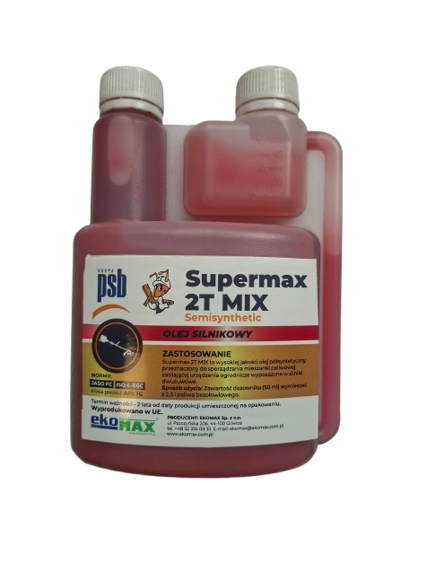 Zdjęcie: Olej do silinków dwusuwowych Supermax 2T Mix 0,5 L czerwony PSB
