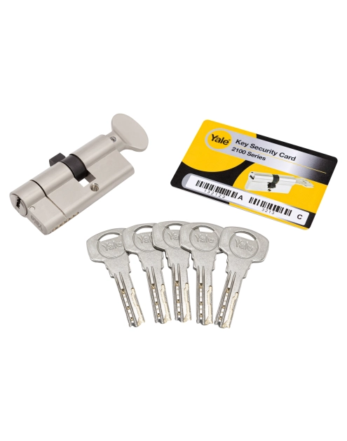 Zdjęcie: Wkładka z gałką Y2100 30/50G satyna YALE