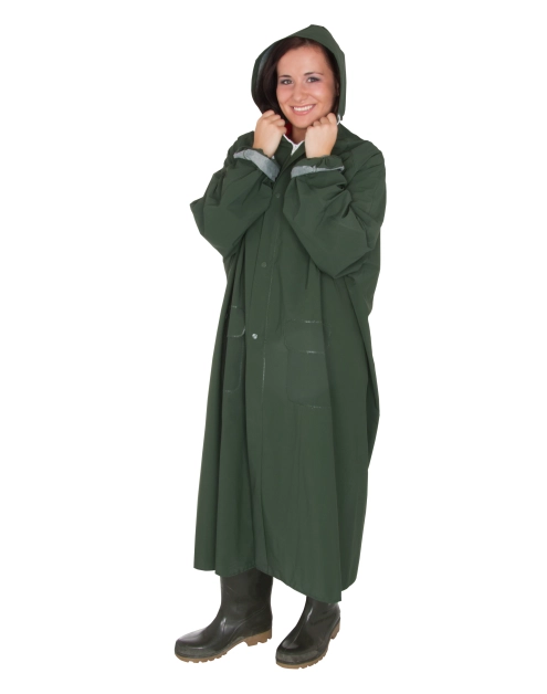 Zdjęcie: Płaszcz przeciwdeszczowy z kapturem zielony 2XL LAHTI PRO