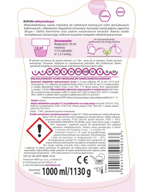 Zdjęcie: Preparat do roślin kwitnących 1 L BOPON