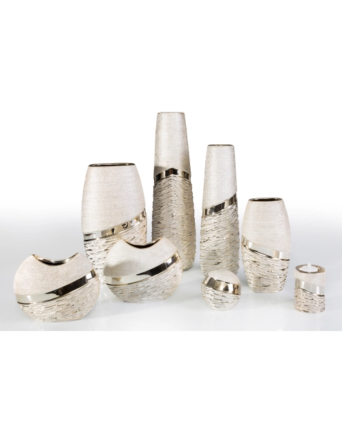 Zdjęcie: Wazon dekoracyjny Larry 12x12x40 cm szampan EUROFIRANY