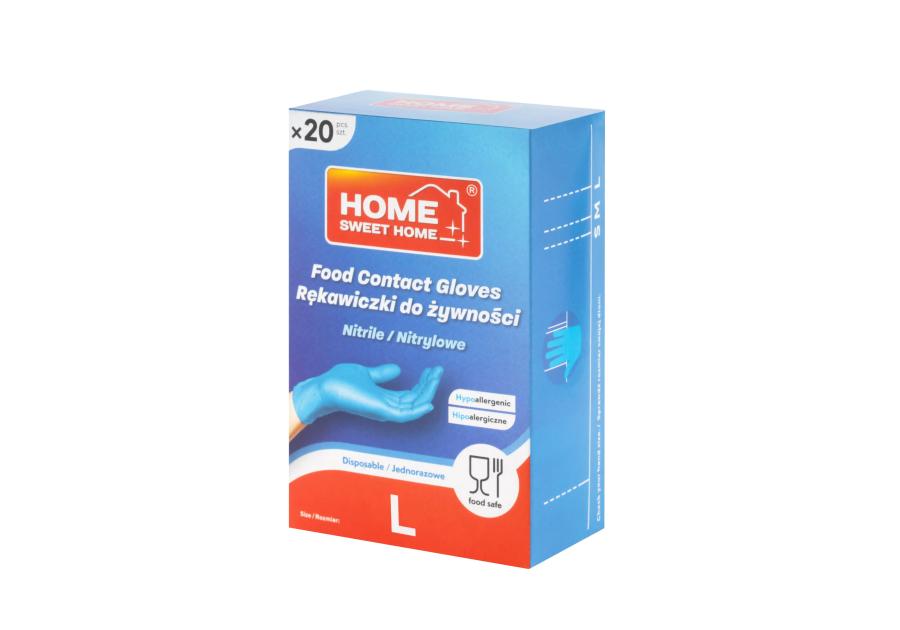 Zdjęcie: Rękawice nitrylowe Food Contact 20 sztuk, rozmiar L HOME SWEET HOME