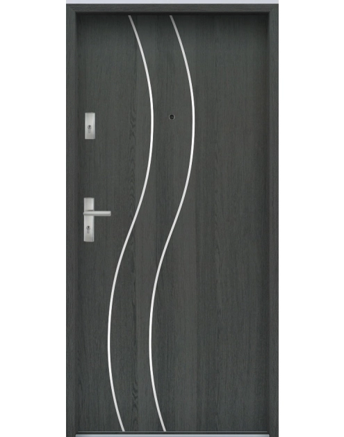 Zdjęcie: Drzwi wejściowe do mieszkań Bastion R-59 Grafit 80 cm prawe OSP KR CENTER