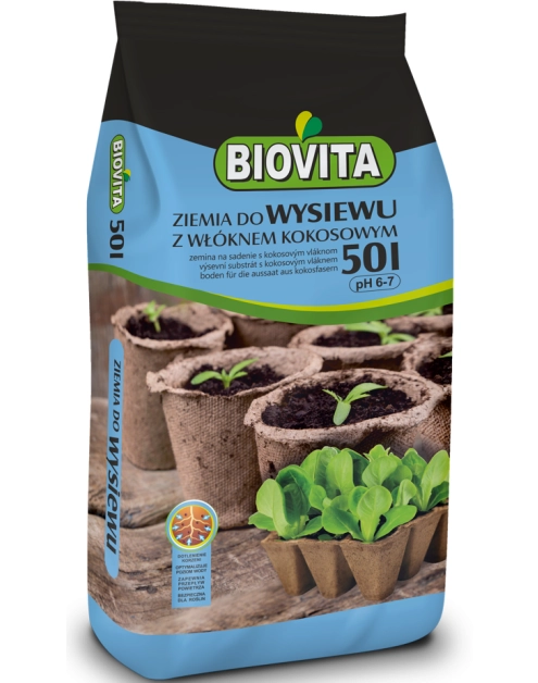 Zdjęcie: Ziemia do wysiewu z włóknem kokosowym 50 L BIOVITA