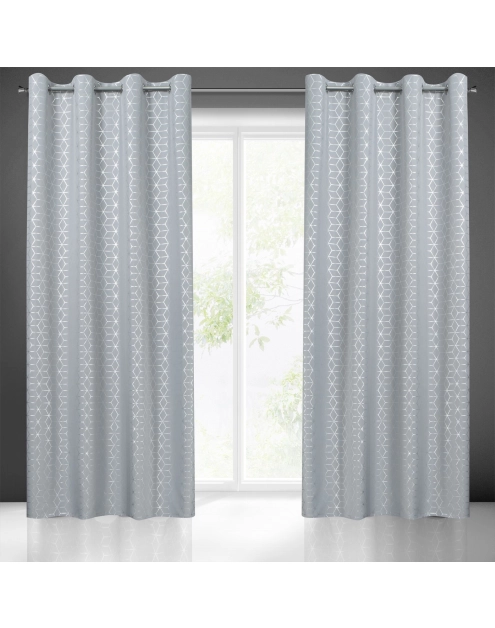 Zdjęcie: Zasłona gotowa Cube 140 x 250 cm szary EUROFIRANY