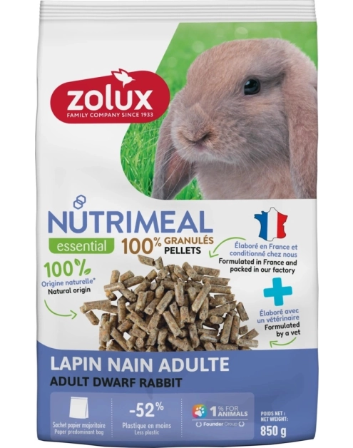Zdjęcie: Karma granulat dla królika miniaturki adult Nutrimeal 850 g ZOLUX