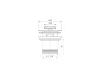 Zdjęcie: Spust umywalkowy chromowany z korkiem wewnętrznym Klik-Klak z przelewem TYCNER