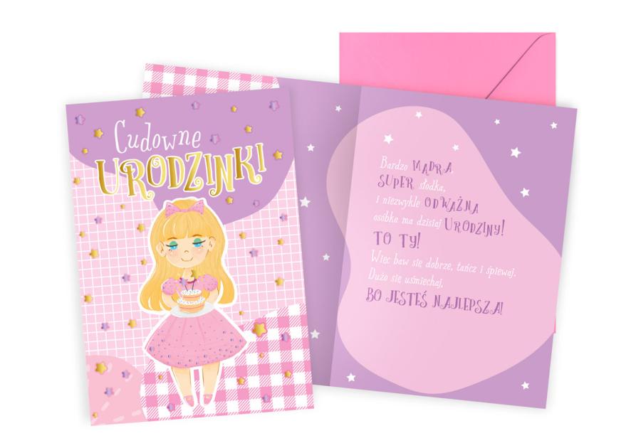 Zdjęcie: Karnet PR-496 Urodziny dziecięce - dziewczynka KUKARTKA