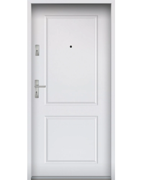 Zdjęcie: Drzwi wejściowe do mieszkań Bastion S-91 Biały 80 cm prawe OSPŁ KR CENTER