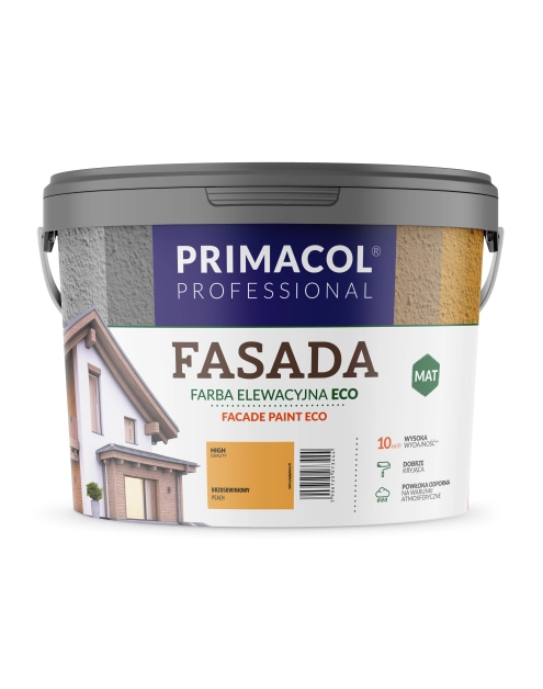 Zdjęcie: Farba fasadowa Eco kolor brzoskwiniowy 9 L PRIMACOL