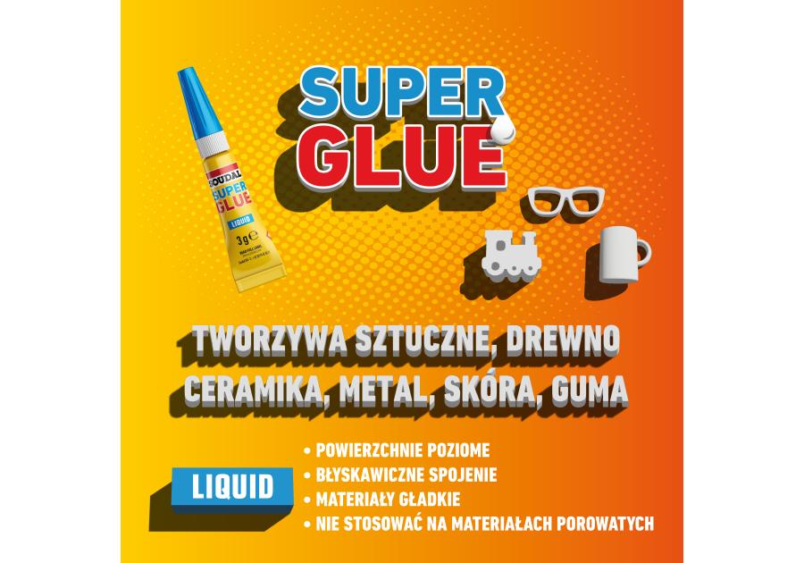 Zdjęcie: Klej sekundowy Super Glue liquid 3 g + 3 g SOUDAL