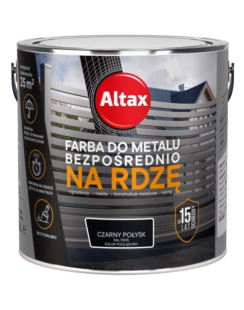 Zdjęcie: Farba do metalu 2,5 L czarny połysk ALTAX