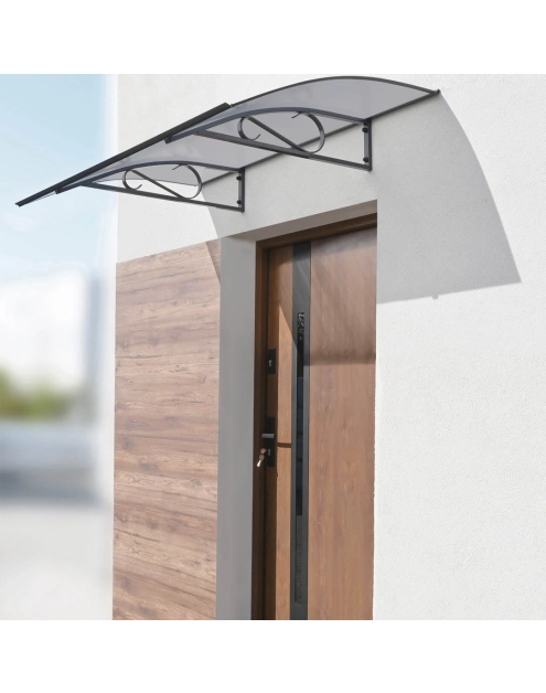 Zdjęcie: Daszek Arco antracyt 150x90x25 cm, profile RAL 7016, płyta antracyt ROBELIT