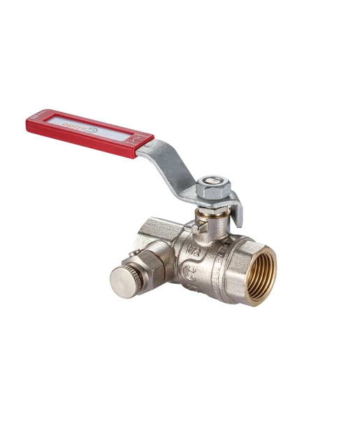 Zdjęcie: Zawór kulowy S30 z rączką, z okienkiem 1/2" W/W ze spustem i odpowietrznikiem, PN30 CALIDO