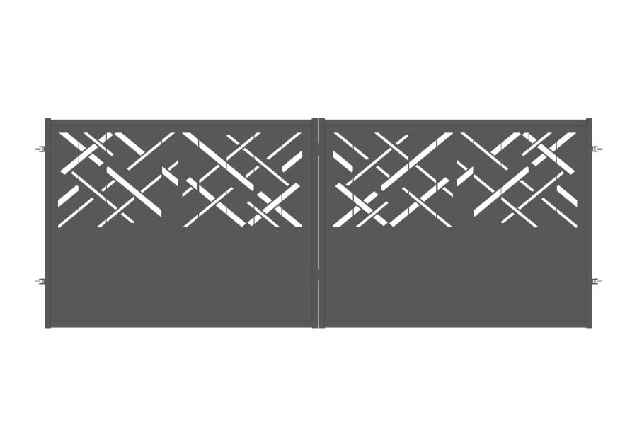 Zdjęcie: Brama dwuskrzydłowa Ana 4,00 m, 1,50 m, stal ocynk+RAL7016 struktura POLBRAM