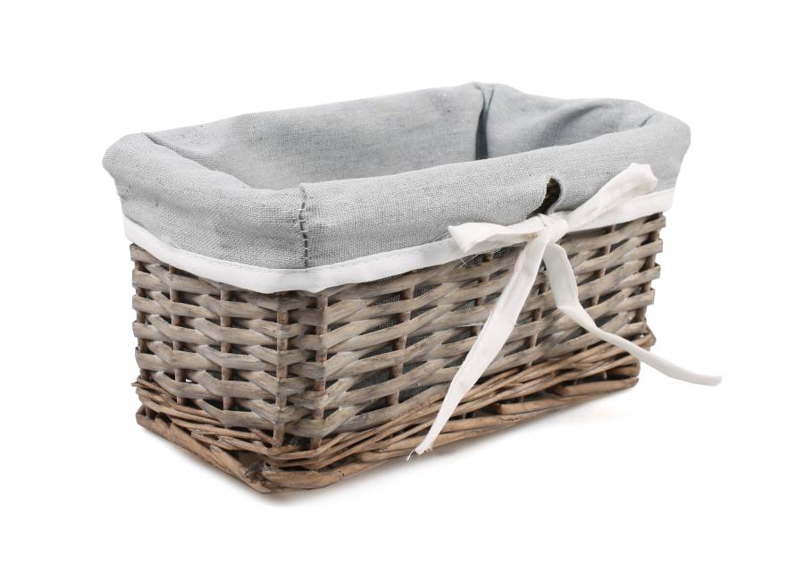 Zdjęcie: Szuflada wiklinowa z materiałem 24x14x10 cm mała TIN TOURS