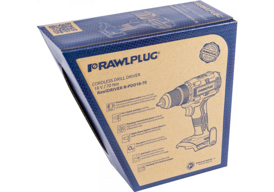 Zdjęcie: Wiertarko-wkrętarka 70 Nm 18 V RawlDRIVER RAWLPLUG