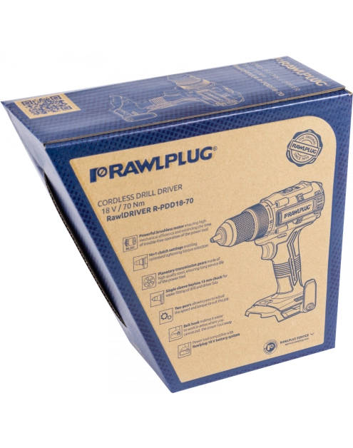 Zdjęcie: Wiertarko-wkrętarka 70 Nm 18 V RawlDRIVER RAWLPLUG